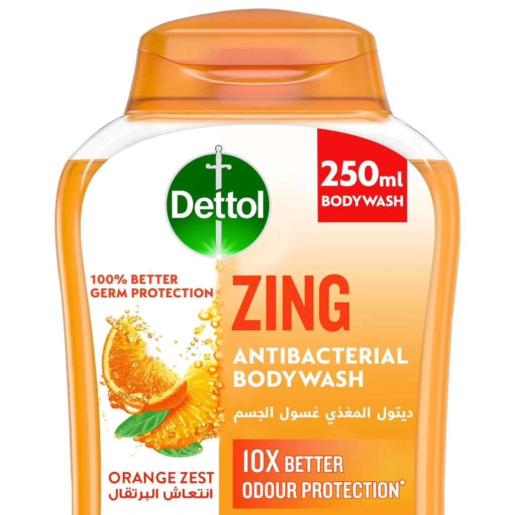 Dettol Zing 10X Better Antibacterial Body Wash — 250ml | Refreshing Germ Protection