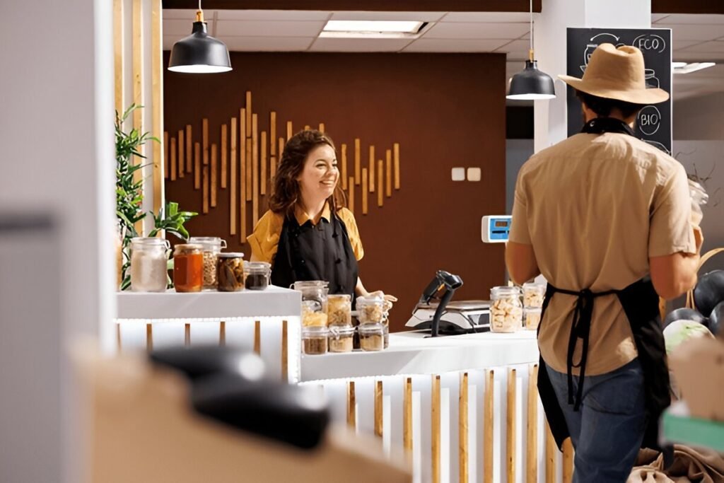 Restaurant chef receiving bulk grocery delivery for cloud kitchen in Dubai